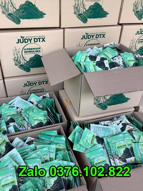 3-Giảm Cân Khử Mỡ Judy DTX Premium Spirulina Tảo Biển Xanh Thái Lan hàng thật và giả