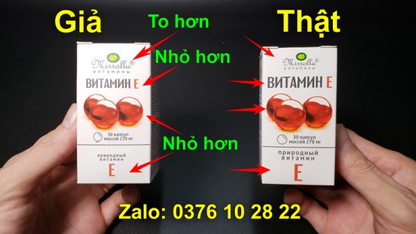 Vitamin E đỏ Nga 270mg hàng giả