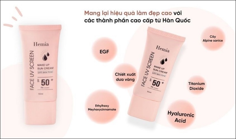 Kem chống nắng Hemia là sản phẩm có nguồn gốc từ Hàn Quốc